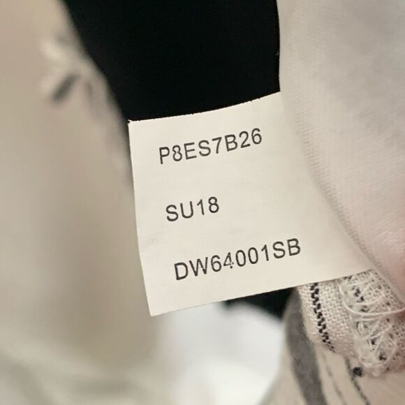 DKNY Short Sleeve V Neck Top With Striped Underlay - Picture 7 of 8